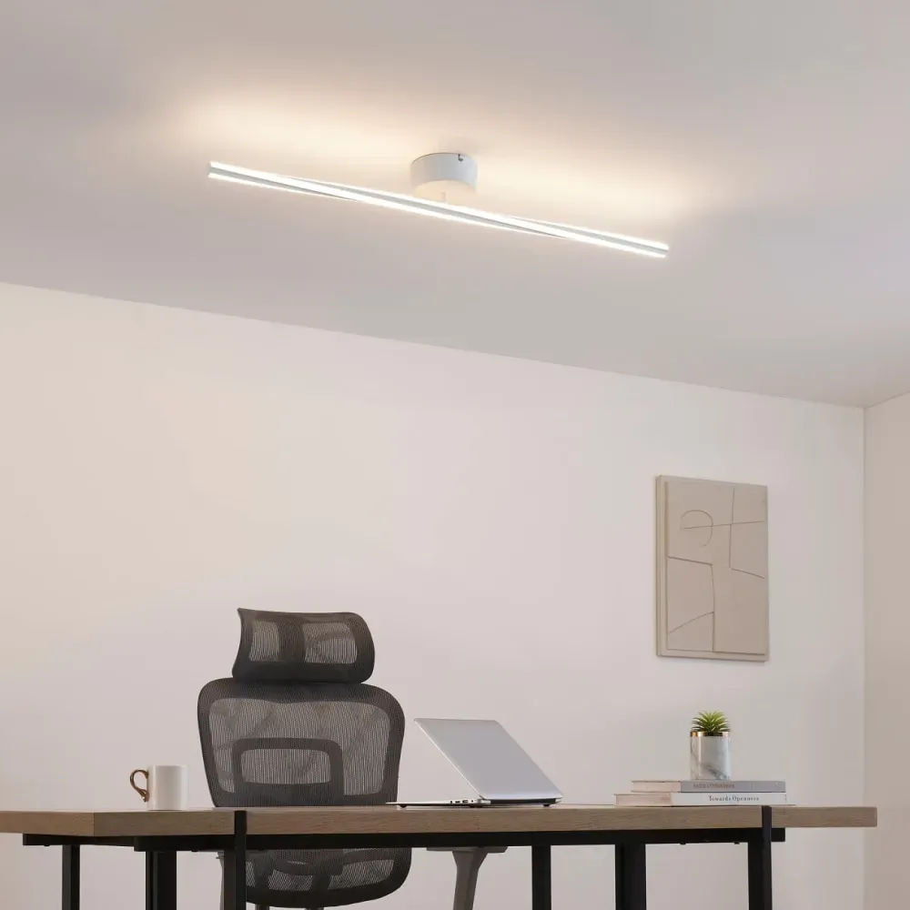 Illustration numéro 2 du produit Plafonnier en aluminium, fer et silicone Blanc 101 cm