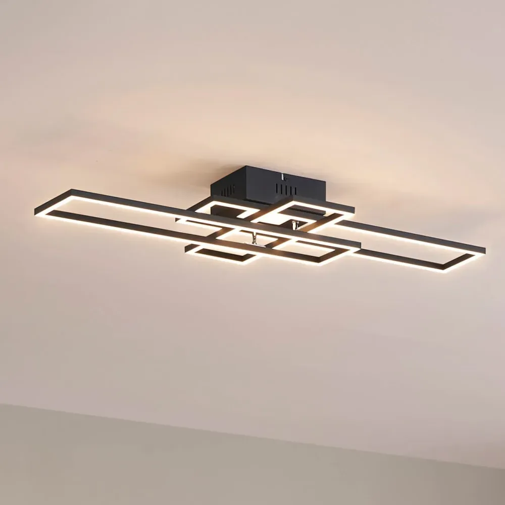 Illustration numéro 2 du produit Plafonnier en aluminium, fer et pvc Noir 90 cm