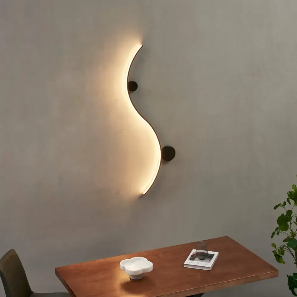 Illustration numéro 2 du produit Applique en acier, aluminium et silicone Noir 118 cm