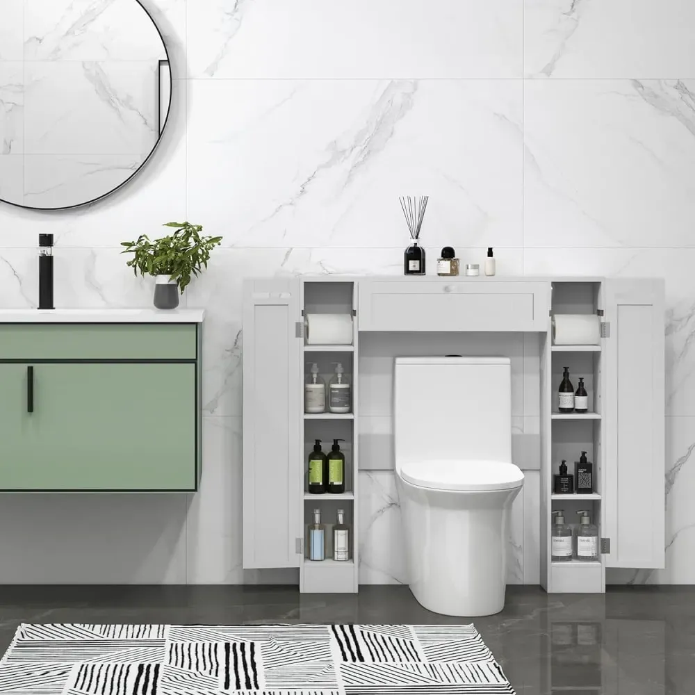 Illustration numéro 2 du produit Etagère Dessus Toilette blanche 87 x 18 x 98 cm