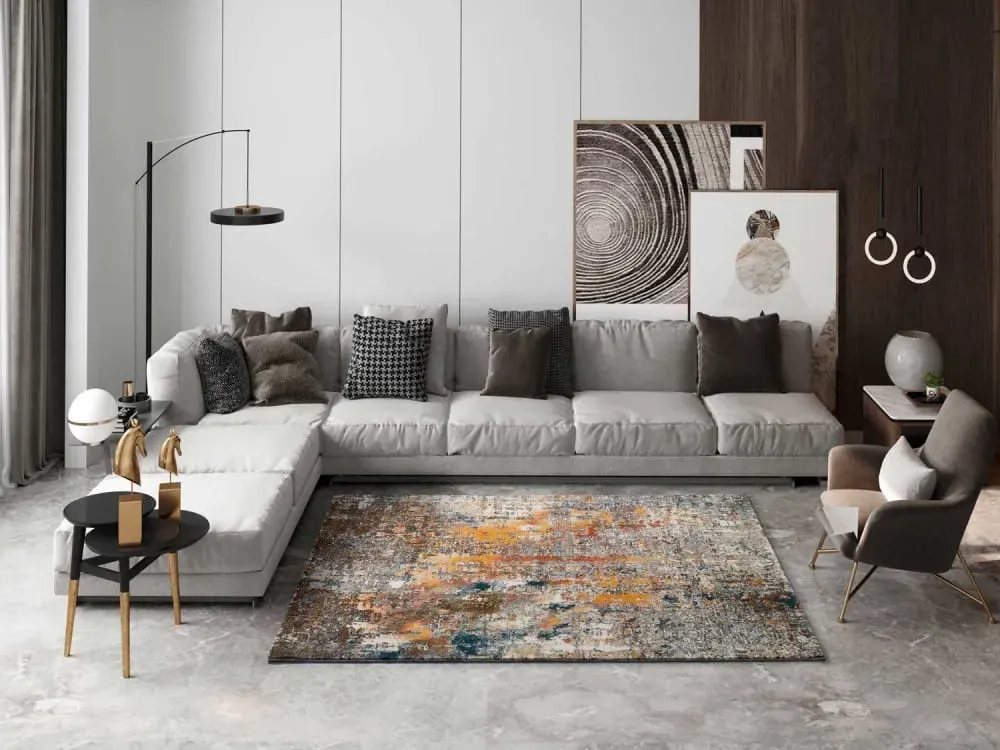 Illustration numéro 2 du produit Tapis abstrait multicolore 80x150 cm