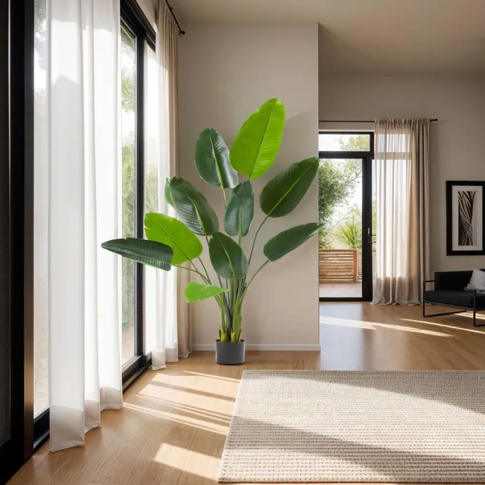 Illustration numéro 2 du produit Arbre oiseau du paradis avec feuilles PEVA écologiques 160cm