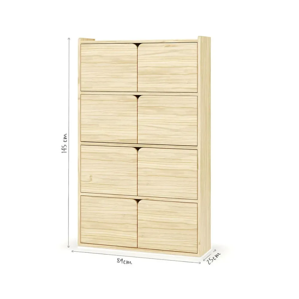 Illustration numéro 2 du produit Bibliothèque étagère 8 portes bois massif