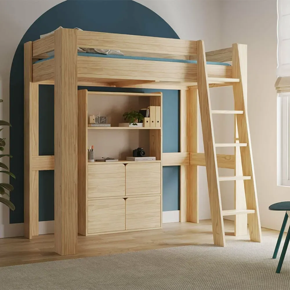 Illustration numéro 2 du produit Bibliothèque étagère 4 portes bois massif