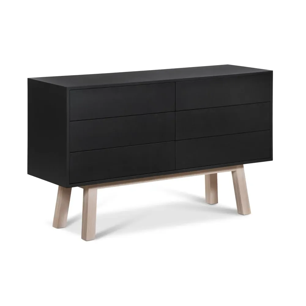 Illustration numéro 2 du produit Commode 6 tiroirs en chêne, 150 cm