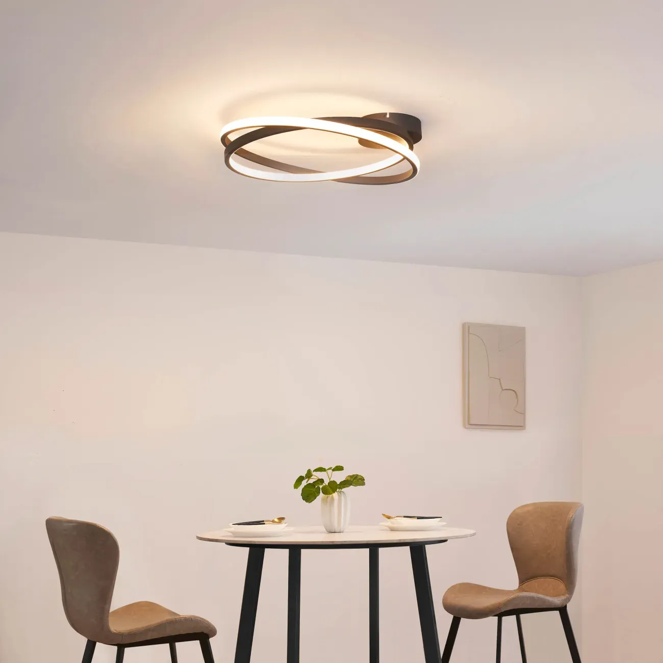 Illustration numéro 2 du produit Plafonnier en aluminium, fer et pvc Noir 50.8 cm