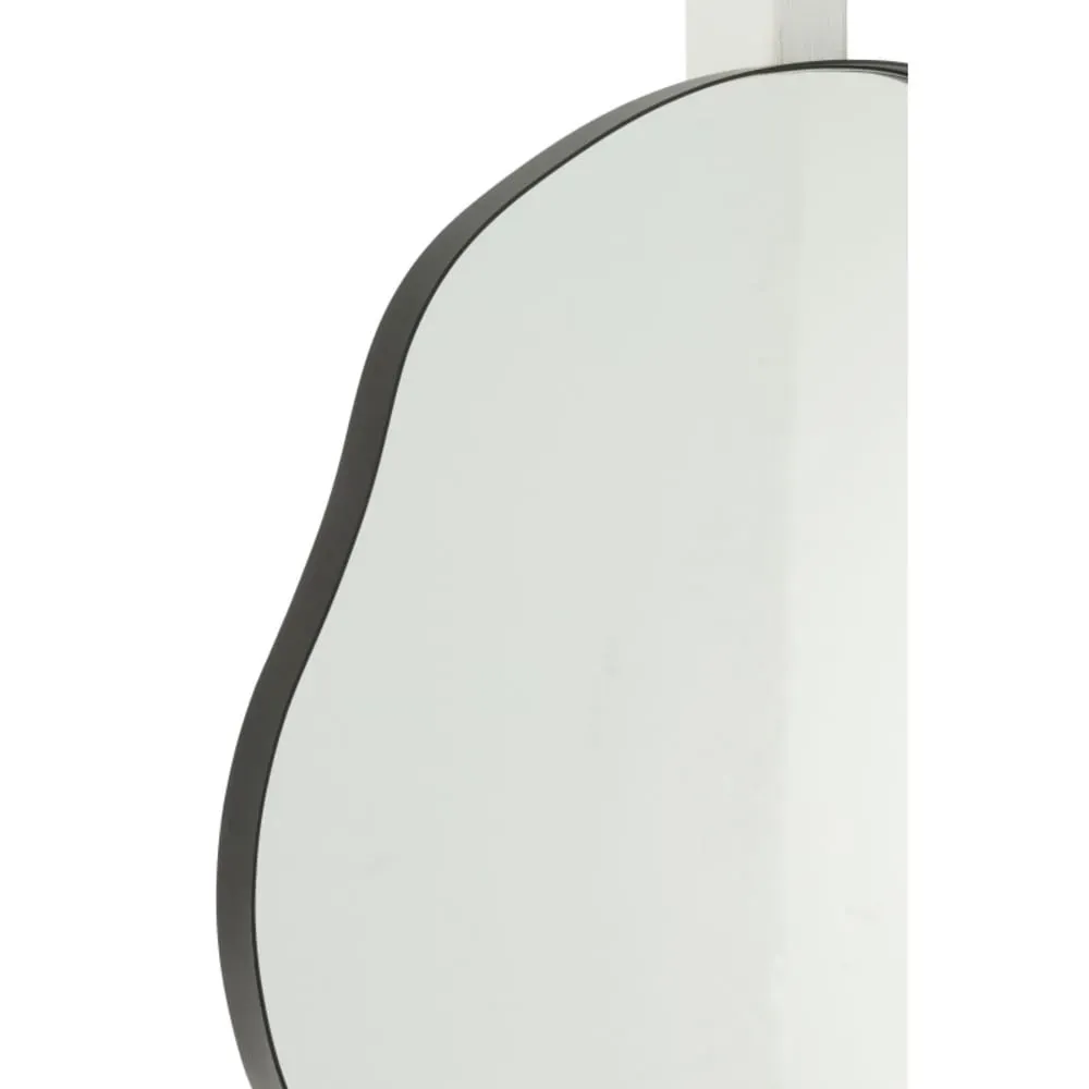 Illustration numéro 2 du produit Miroir irrégulier bord en métal noir 47x49 cm