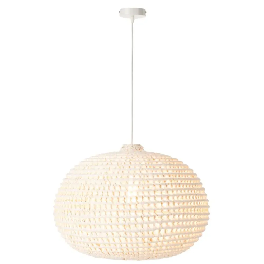 Illustration numéro 2 du produit Plafonnier rond en métal torsadé blanc 55.5x55.5x40 cm