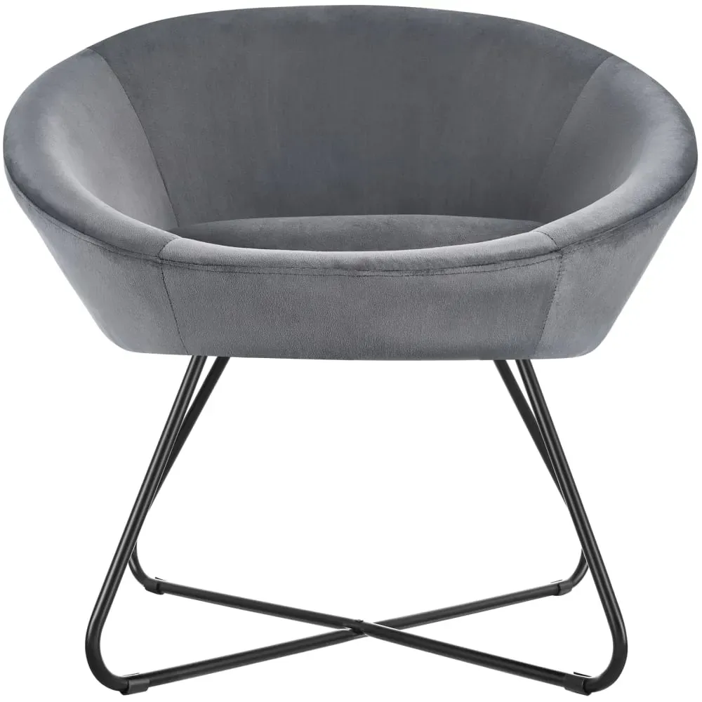 Illustration numéro 2 du produit Fauteuil  rond et rembourré revêtement en velours anthracite