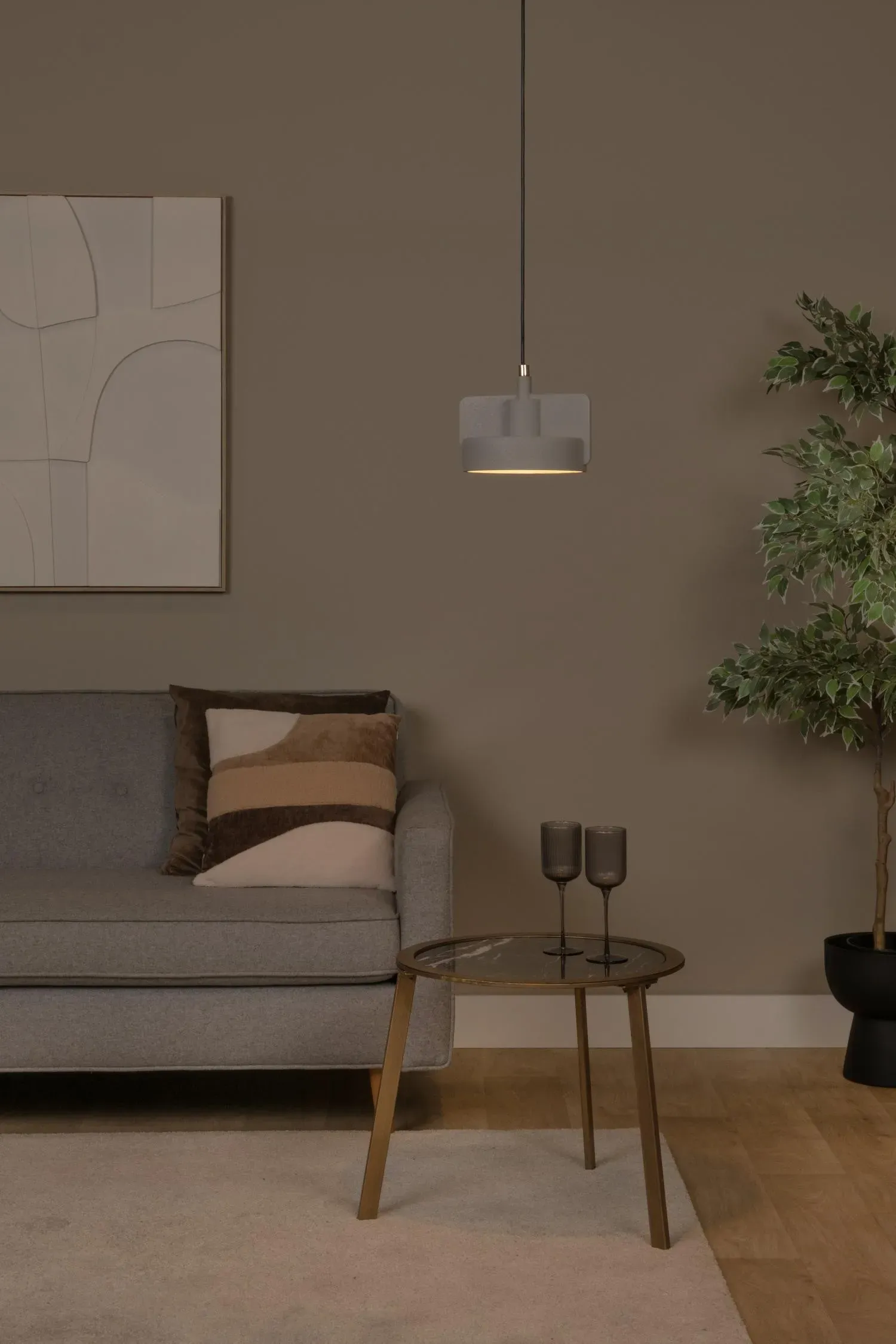 Illustration numéro 2 du produit Suspension béton 1 lumière gris