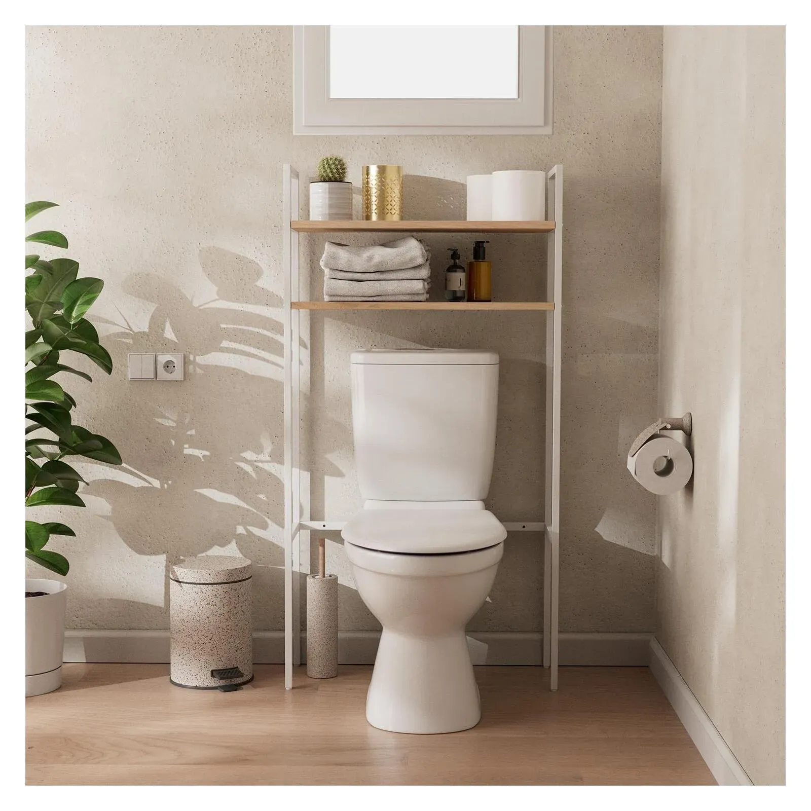 Illustration numéro 2 du produit Etagère pont wc bas blanche