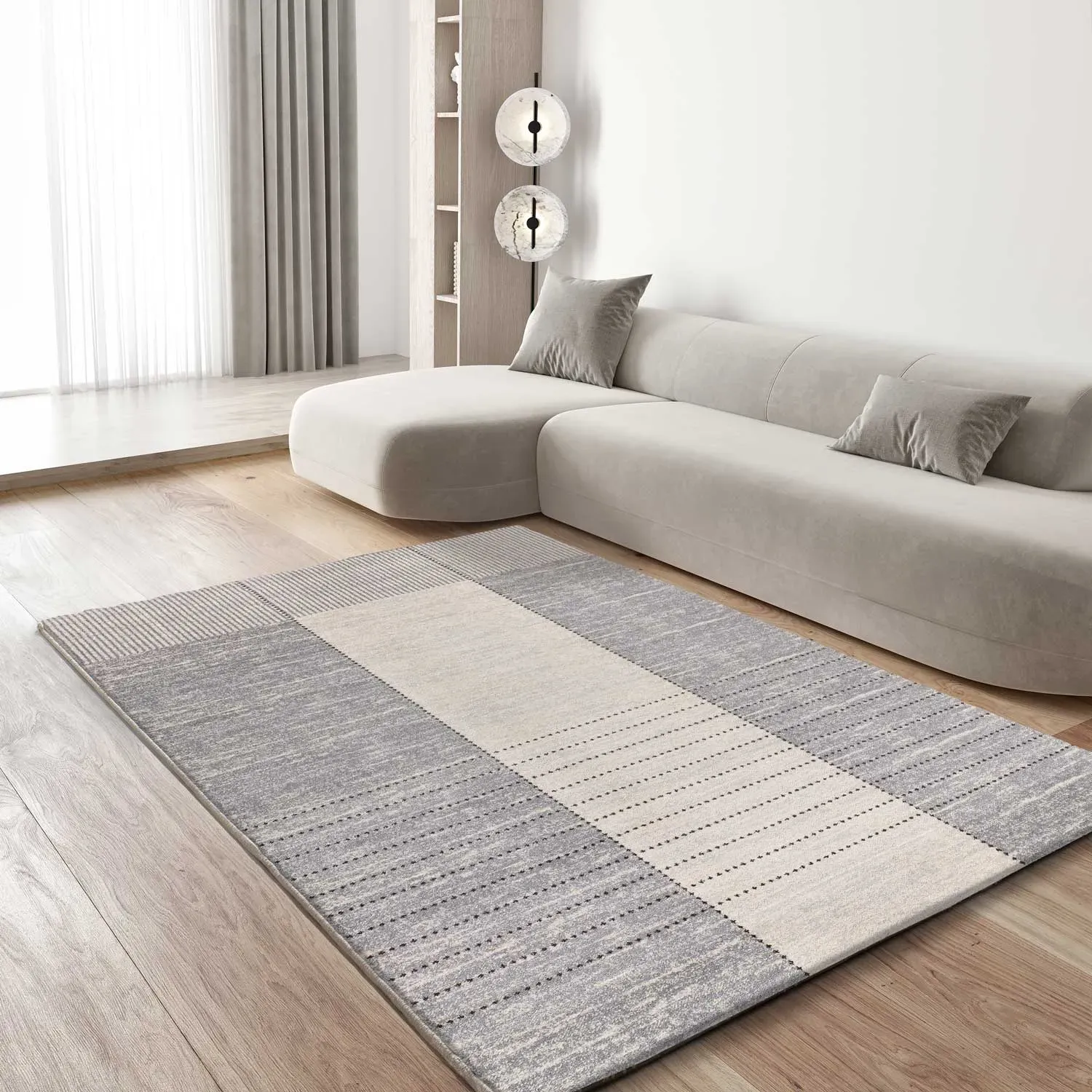 Illustration numéro 2 du produit Tapis moderne gris/beige 80x150 cm