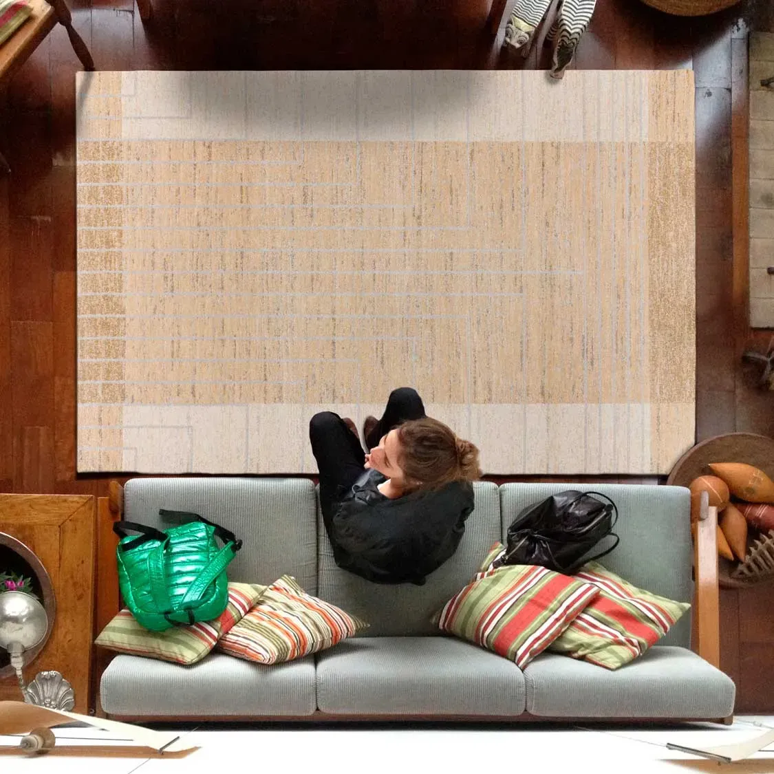 Illustration numéro 2 du produit Tapis ethnique beige 160x230 cm