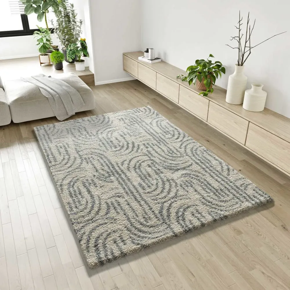 Illustration numéro 2 du produit Tapis shaggy gris/beige 80x150 cm
