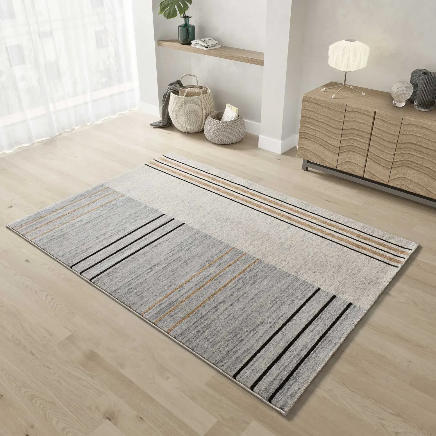 Illustration numéro 2 du produit Tapis géométrique gris/beige 160x230 cm