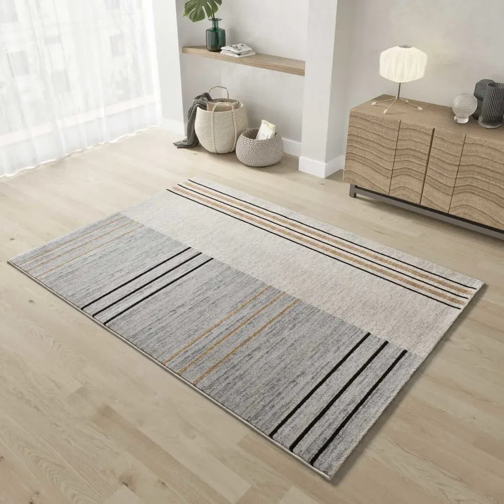 Illustration numéro 2 du produit Tapis géométrique gris/beige 133x190 cm