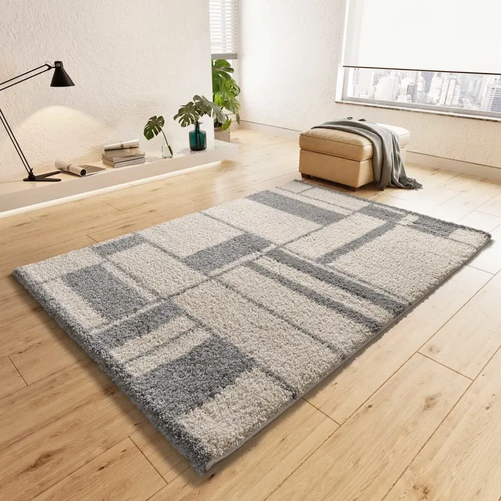 Illustration numéro 2 du produit Tapis shaggy beige/gris 160x230 cm