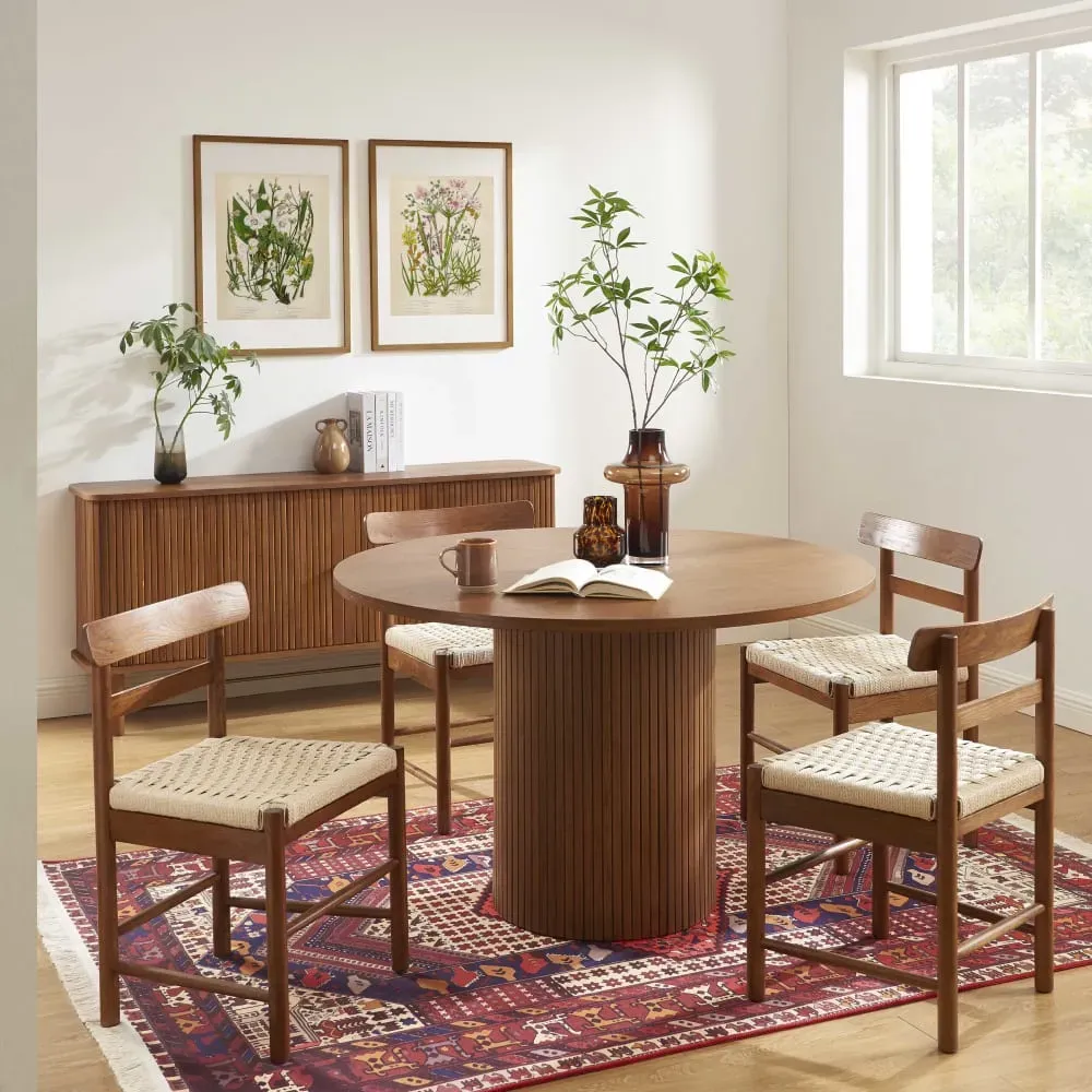 Illustration numéro 2 du produit Table à manger placage frêne foncé 120cm