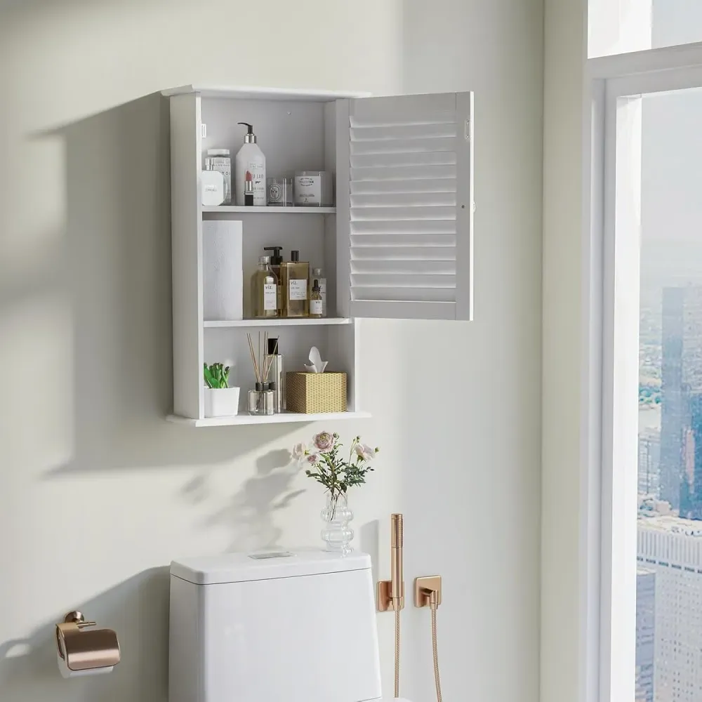 Illustration numéro 2 du produit Armoire murale de salle de bain blanche 42x17x70 cm