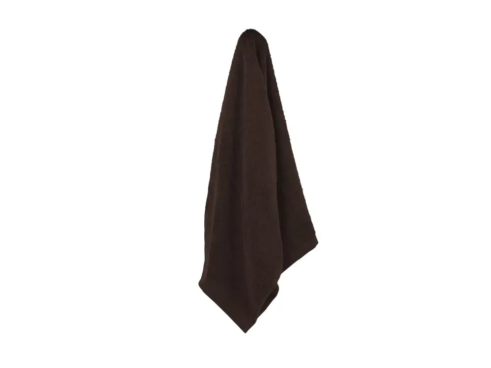 Illustration numéro 2 du produit Serviette en coton bio brun café 50x100 cm