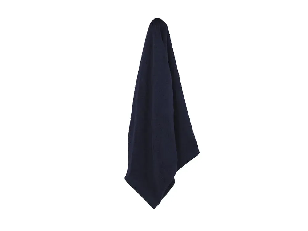 Illustration numéro 2 du produit Serviette en coton bio bleu marine 50x100 cm