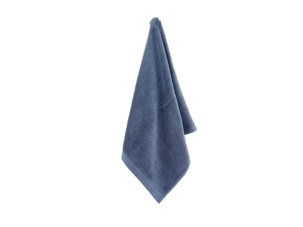 Illustration numéro 2 du produit Serviette en coton bio bleu 50x100 cm