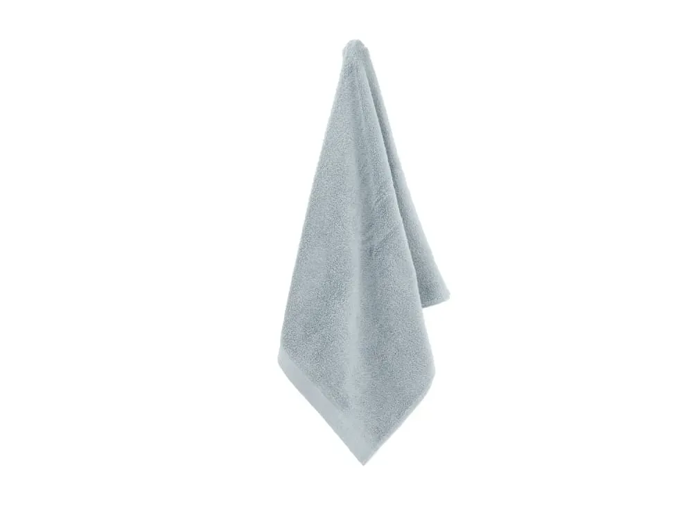 Illustration numéro 2 du produit Serviette en coton bio bleu lin 50x100 cm