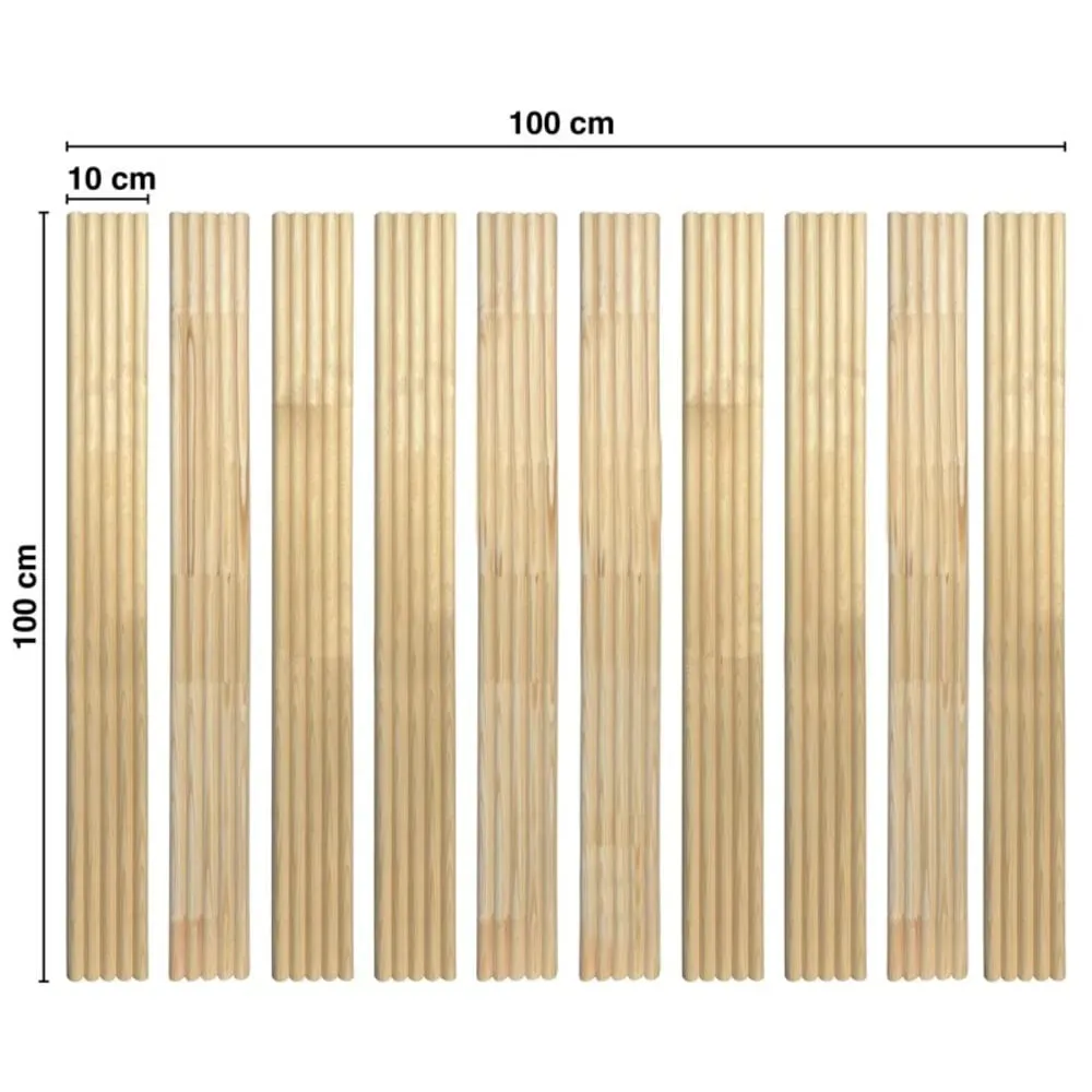 Illustration numéro 2 du produit Kit de 10 moulures murales - demi-ronds - Pin abouté - 10x(10x100cm)