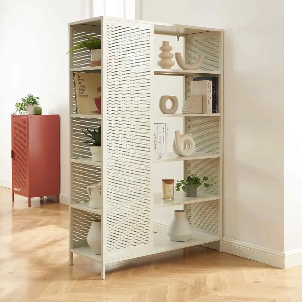 Illustration numéro 2 du produit Bibliothèque métal beige sable h180cm