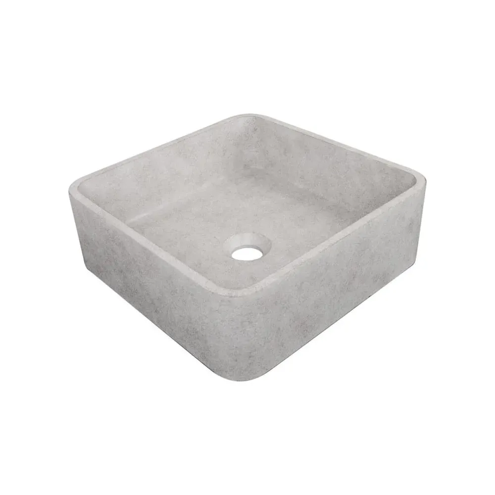 Illustration numéro 2 du produit Vasque à poser carrée en béton brossé 36cm