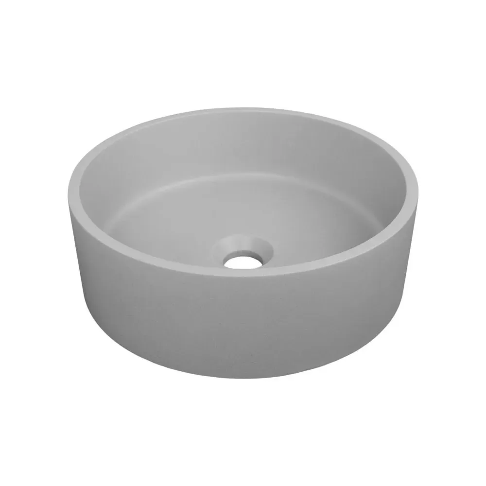 Illustration numéro 2 du produit Vasque à poser ronde en béton gris 36cm