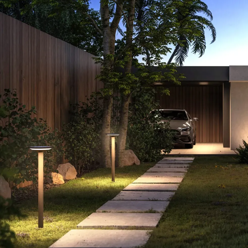 Illustration numéro 2 du produit Borne solaire Aluminium Noir H80CM