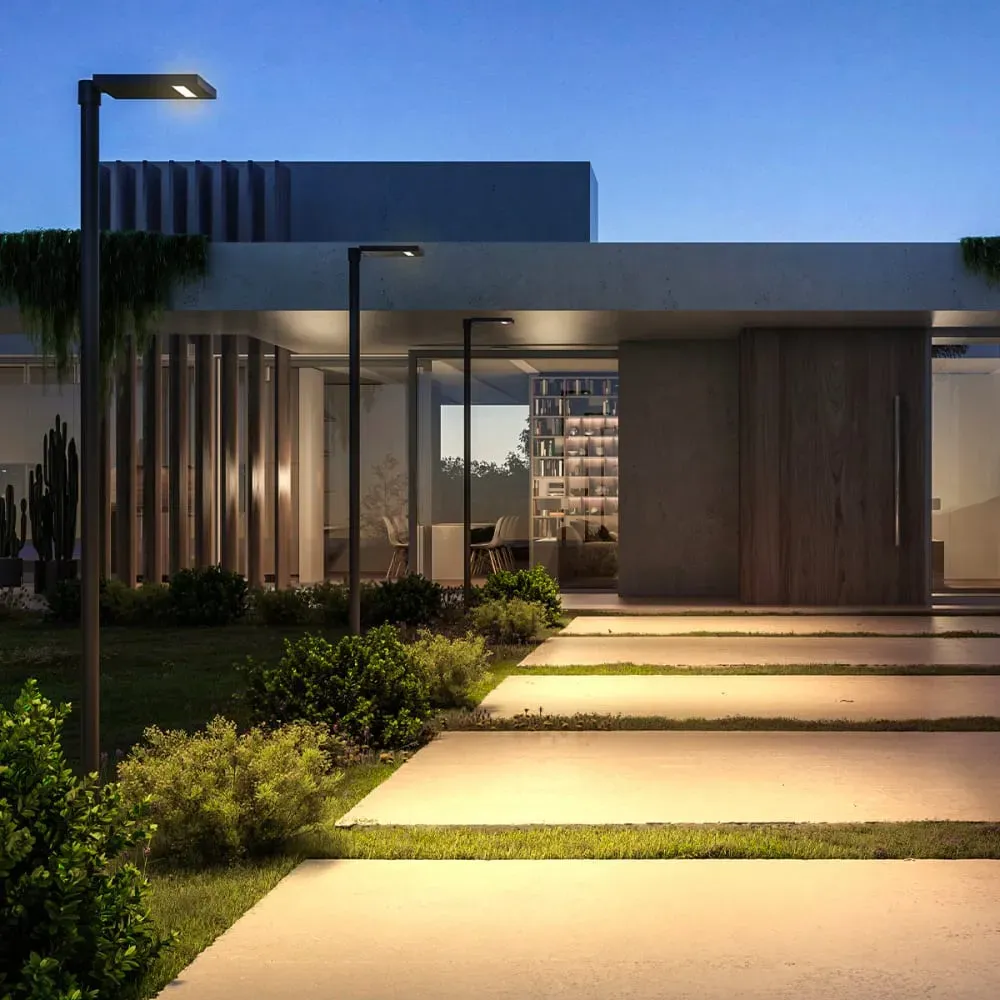 Illustration numéro 2 du produit Borne solaire aluminium Aluminium Noir H2.5M