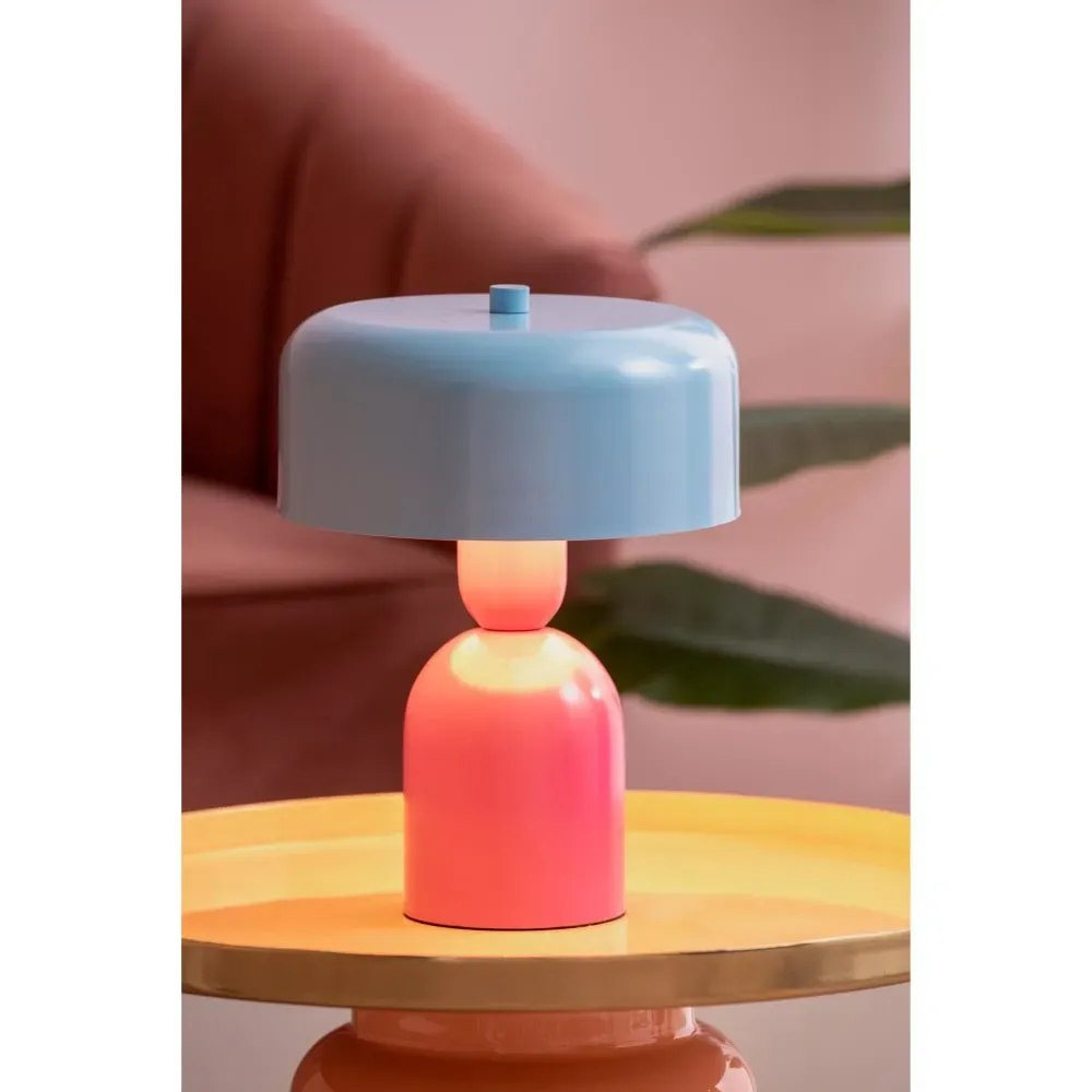 Illustration numéro 2 du produit Lampe de Table fer rose vif Ø19cm