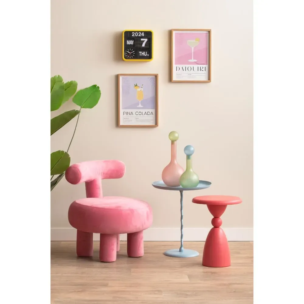 Illustration numéro 2 du produit Table d'appoint fer bleu tendre Ø40cm