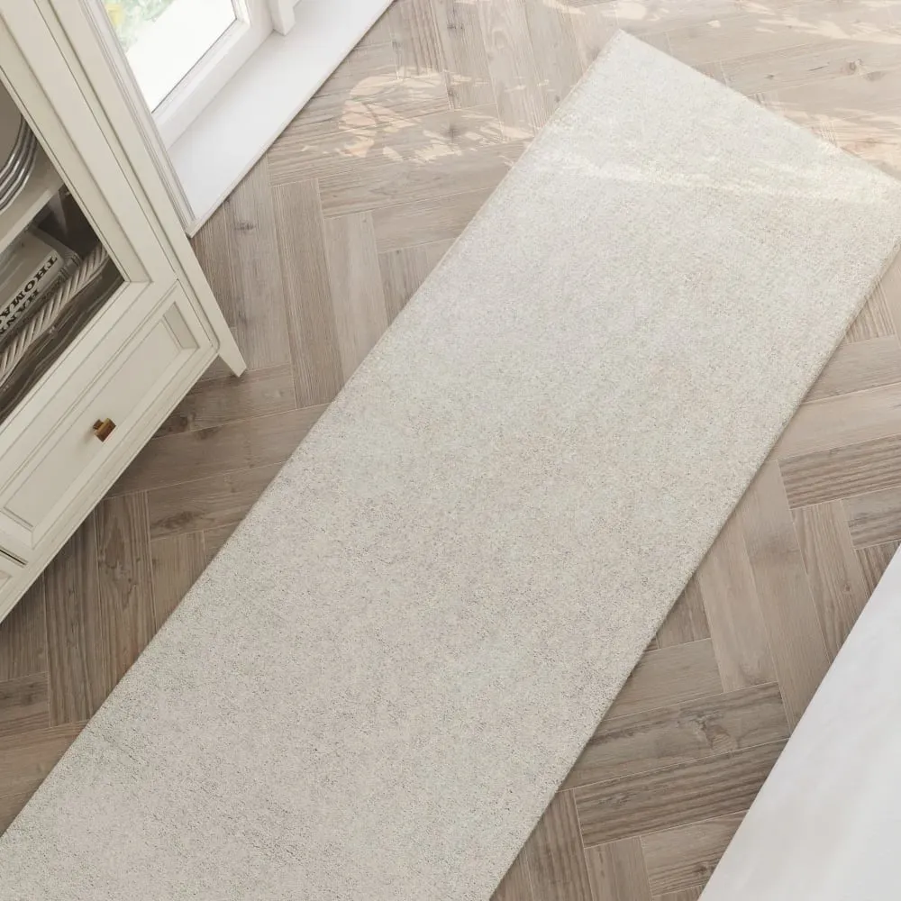 Illustration numéro 2 du produit Tapis pure laine écru  tufté main uni 80x230