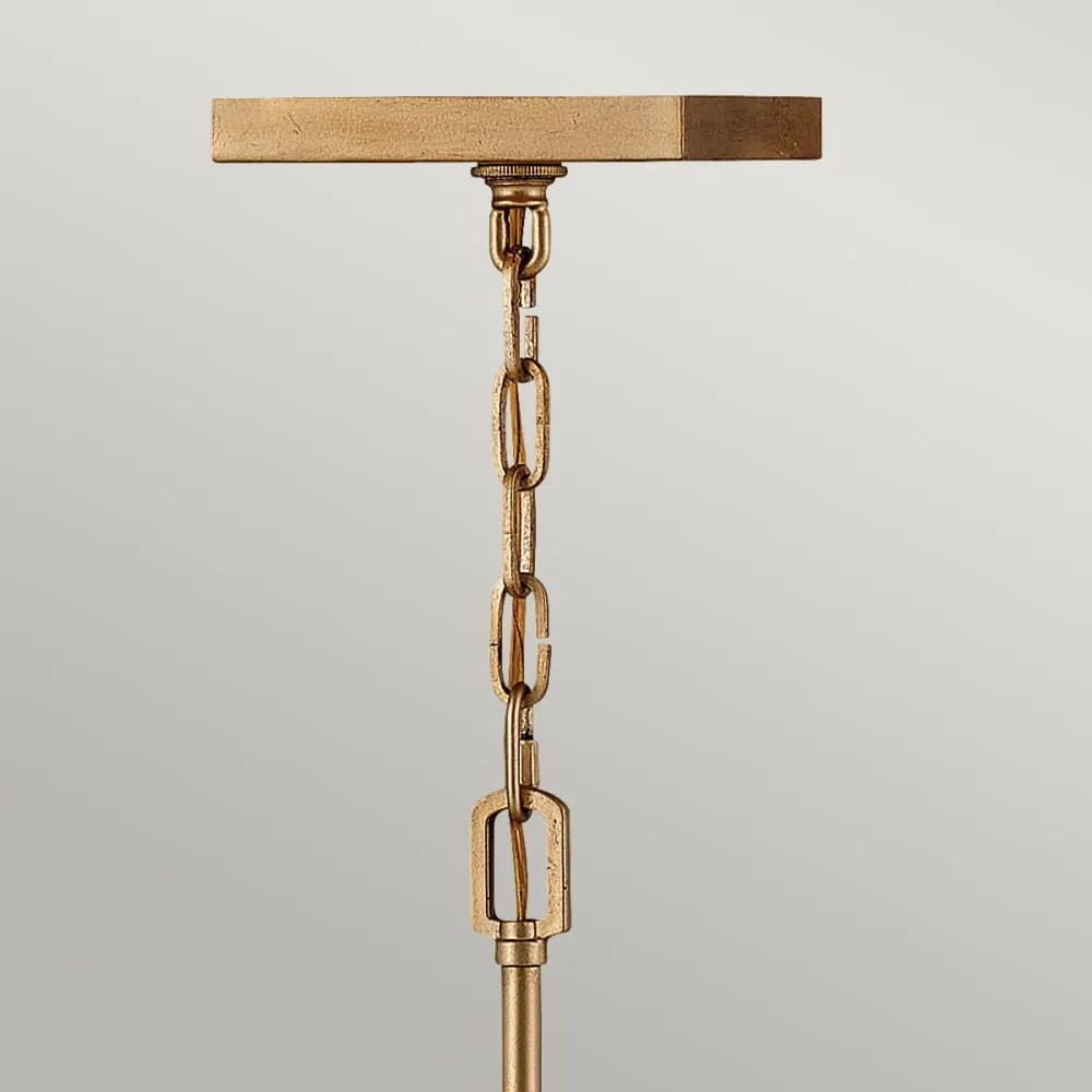 Illustration numéro 2 du produit Suspension en acier et cristal finition laiton vieilli