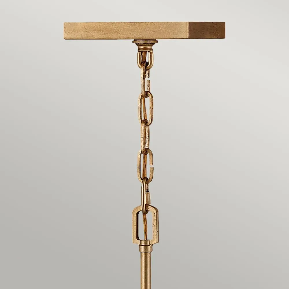 Illustration numéro 2 du produit Suspension en acier et cristal finition laiton vieilli