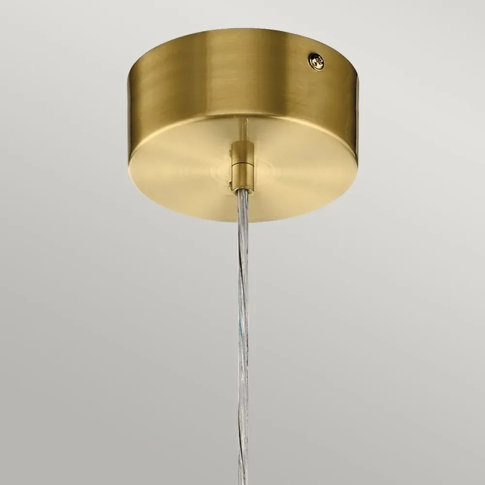 Illustration numéro 2 du produit Suspension en alluminium, fer et acrylique finition or champagne