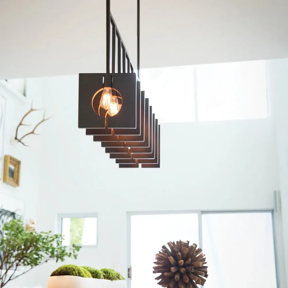 Illustration numéro 2 du produit Lustre linéaire en acier finition graphite brossé