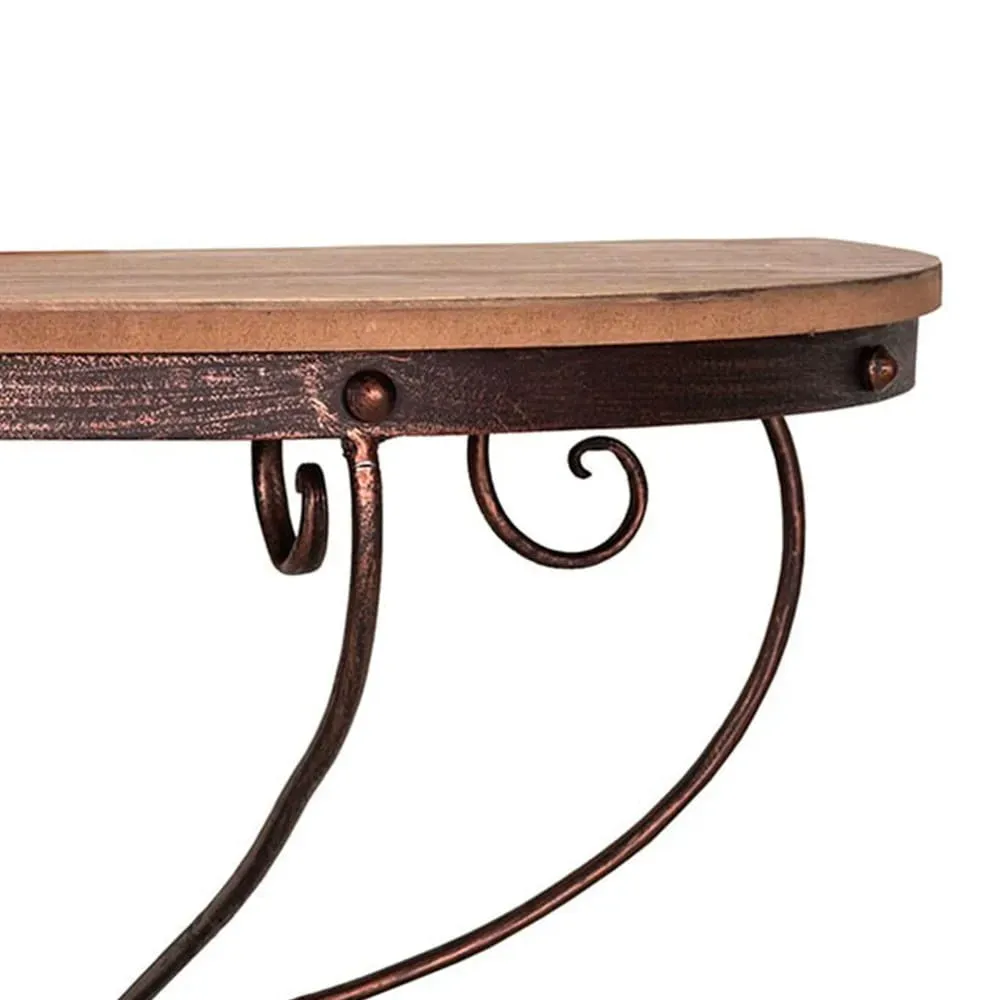 Illustration numéro 2 du produit Console Murale Demi Cercle Bois et Fer