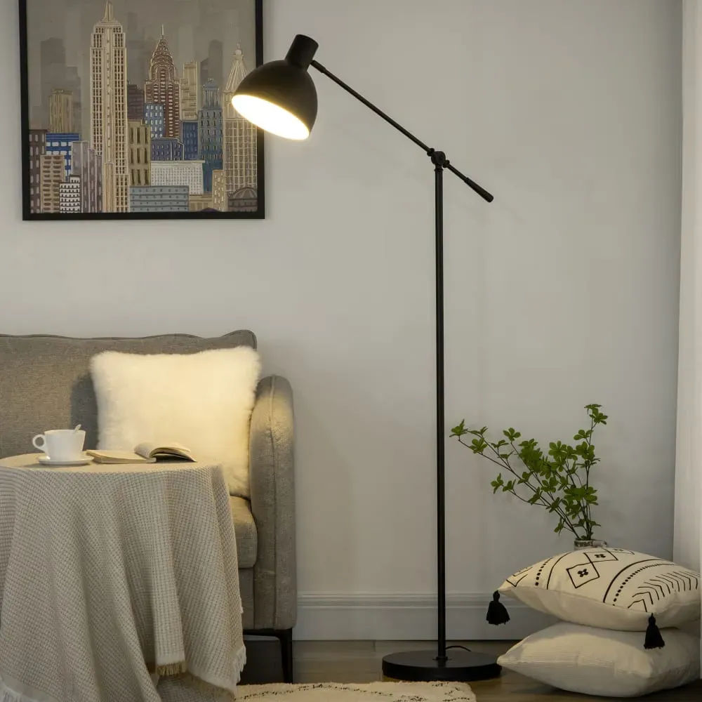 Illustration numéro 2 du produit Lampadaire sur pied salon réglable hauteur noir