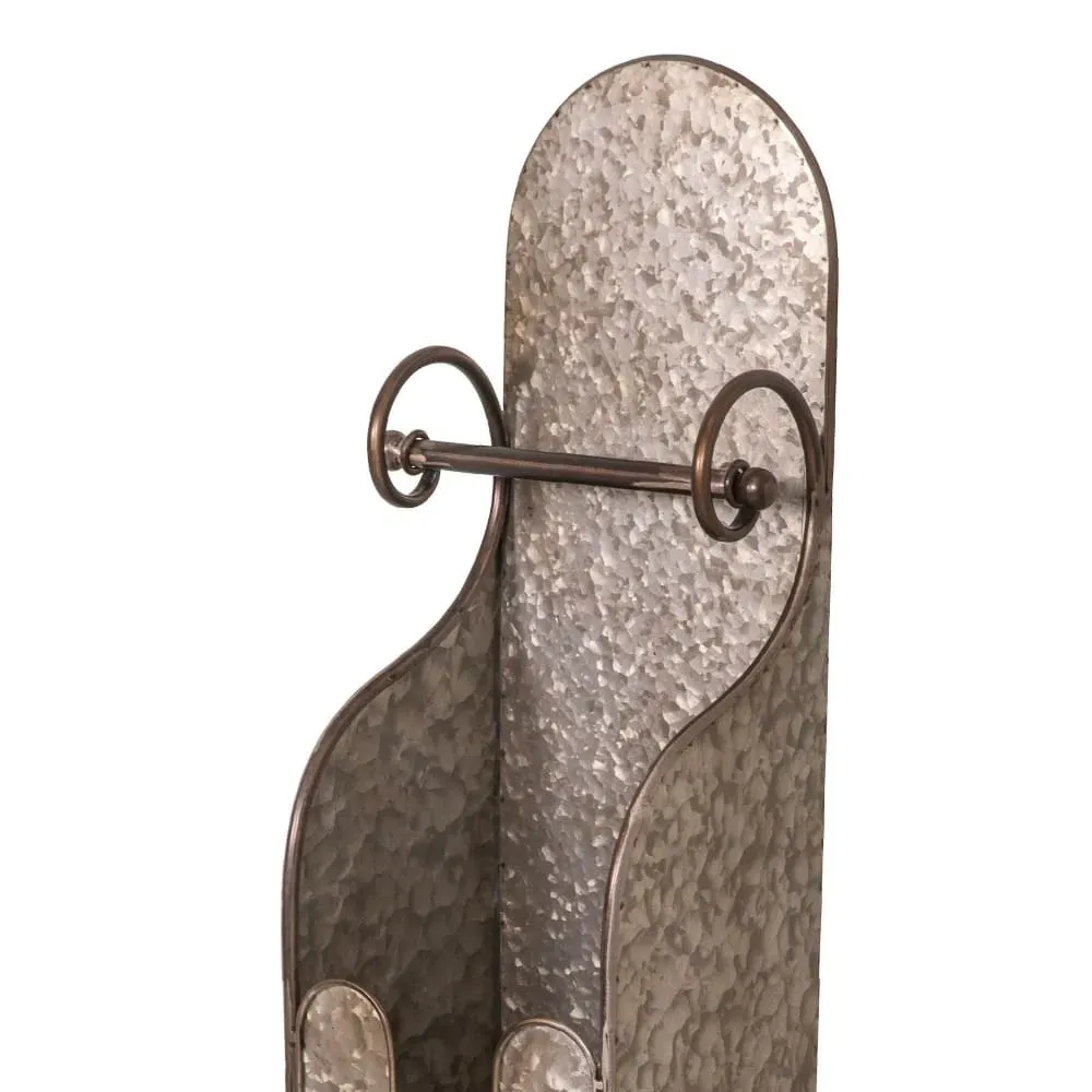 Illustration numéro 2 du produit Dérouleur papier WC avec réserve rouleaux en zinc 21x17.5x80.5cm