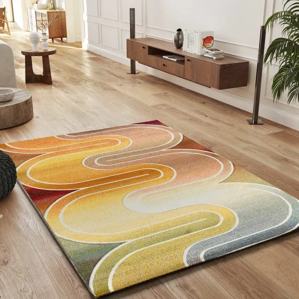 Illustration numéro 2 du produit Tapis géométrique multicolore 160x230 cm