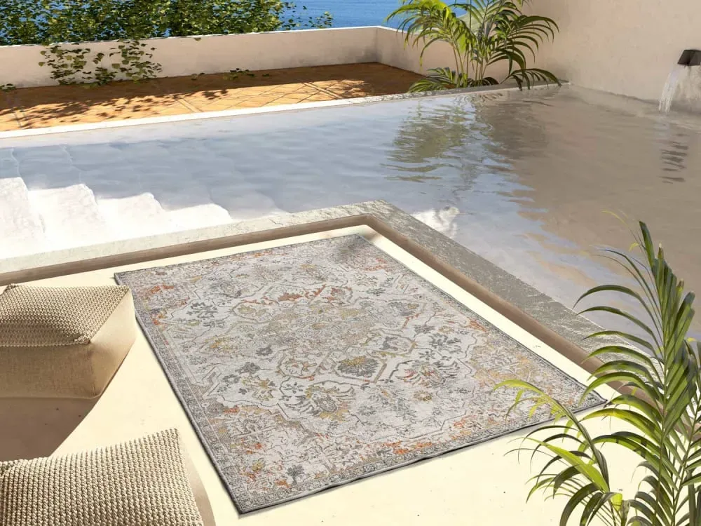 Illustration numéro 2 du produit Tapis d'extérieur vintage beige/gris 80x150 cm