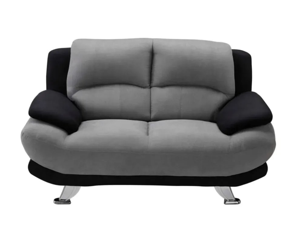 Illustration numéro 2 du produit Canapé fixe microfibre 2 places noir, gris