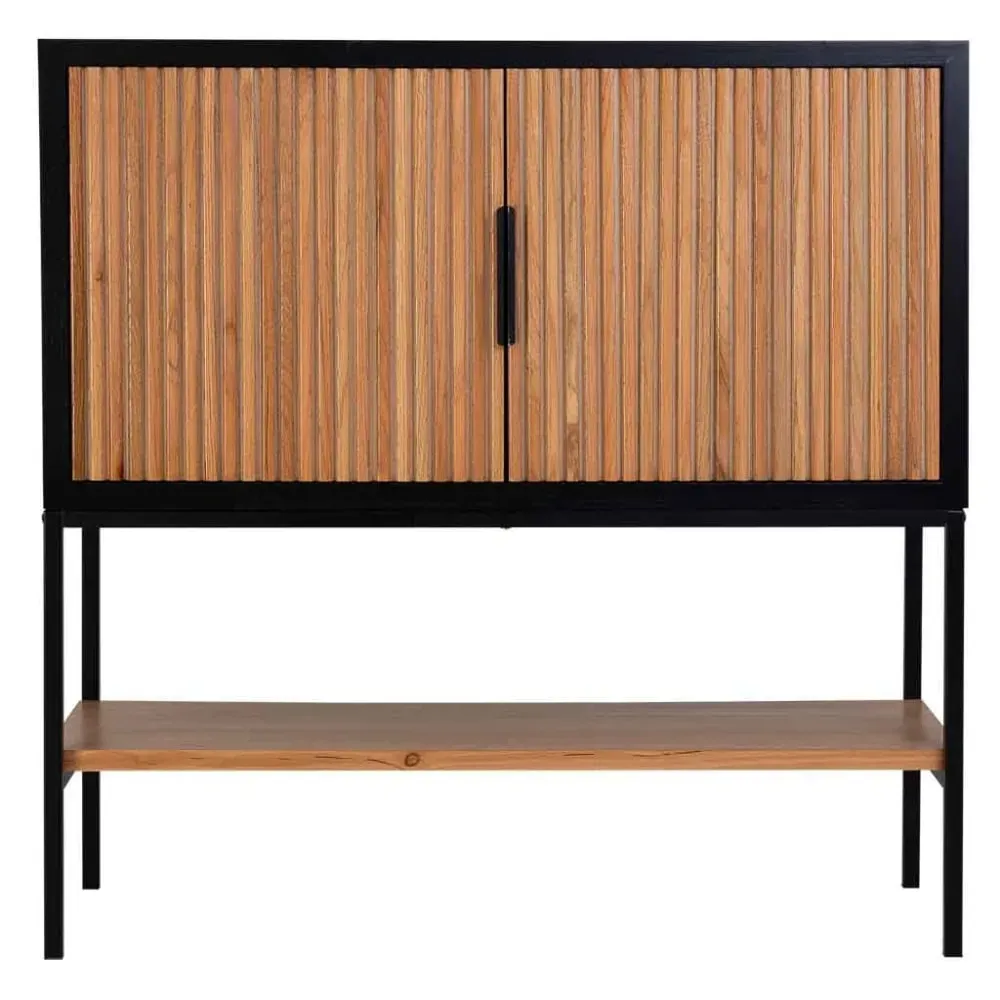Illustration numéro 2 du produit Buffet 2 portes bois et métal 100x40x100h cm