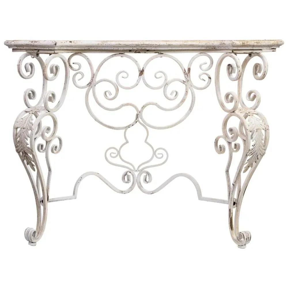 Illustration numéro 2 du produit Console en bois et métal finition vieillie 114X43X80h cm