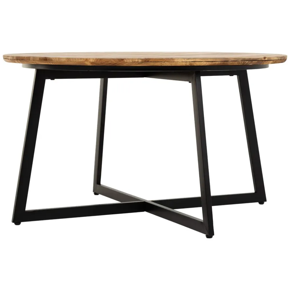 Illustration numéro 2 du produit Table basse en métal et bois ronde 80x80x45h cm
