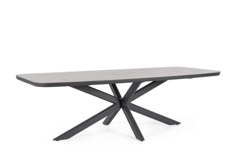 Illustration numéro 2 du produit Table de jardin en pierre et métal L240 10 places anthracite